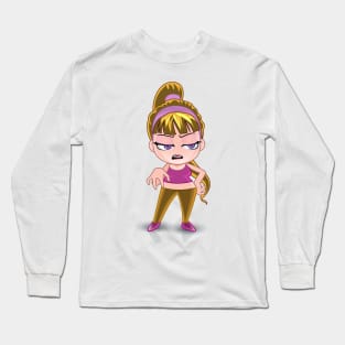 rich blonde beautiful Girl cartoon character Long Sleeve T-Shirt